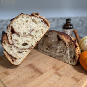 Sourdough Maple Cinnamon Swirl Loaf crumb