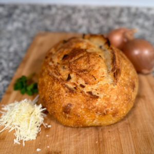 Sourdough Onion and Asiago Loaf