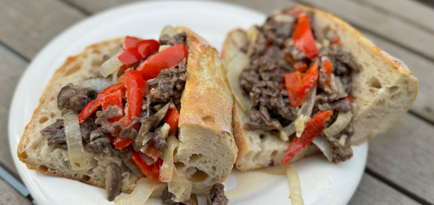 Sourdough Philly Cheesesteaks