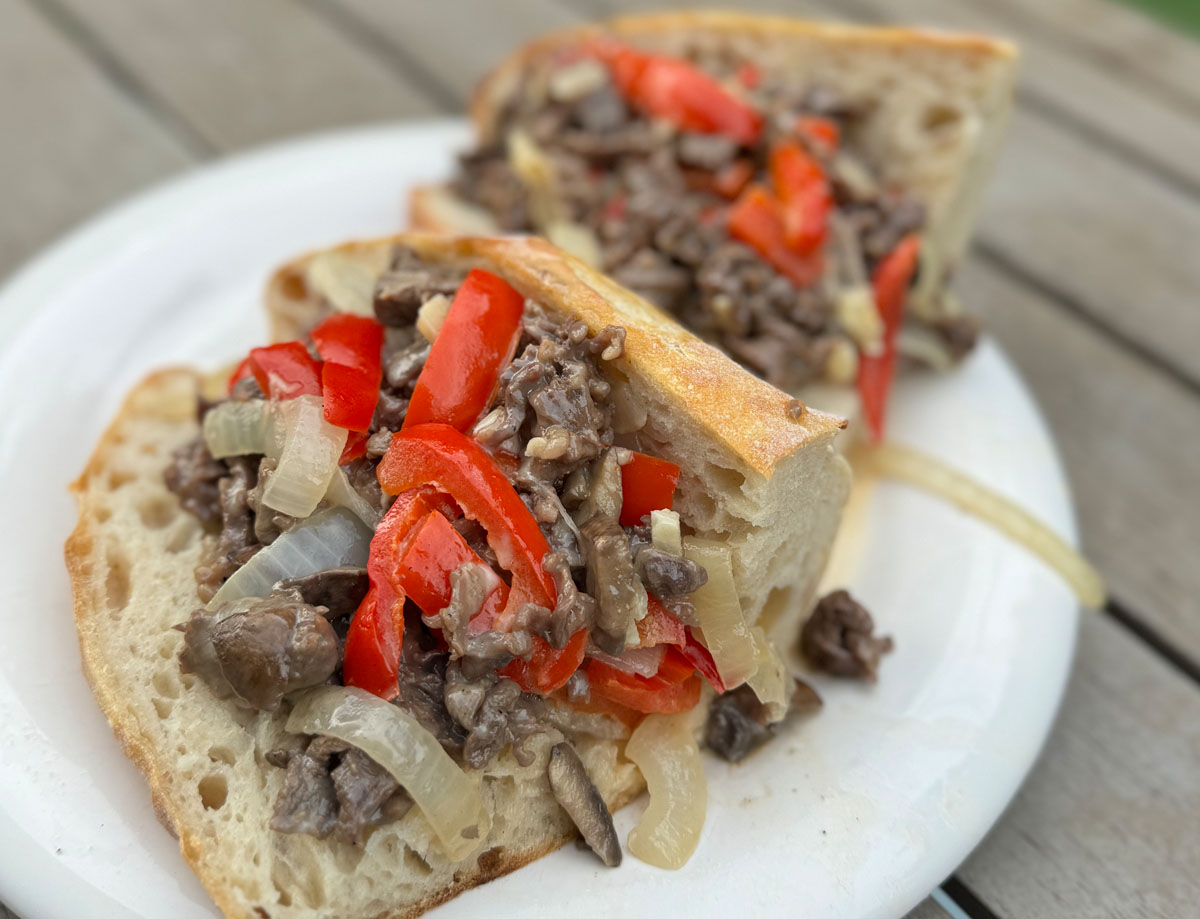 Sourdough Philly Cheesesteaks