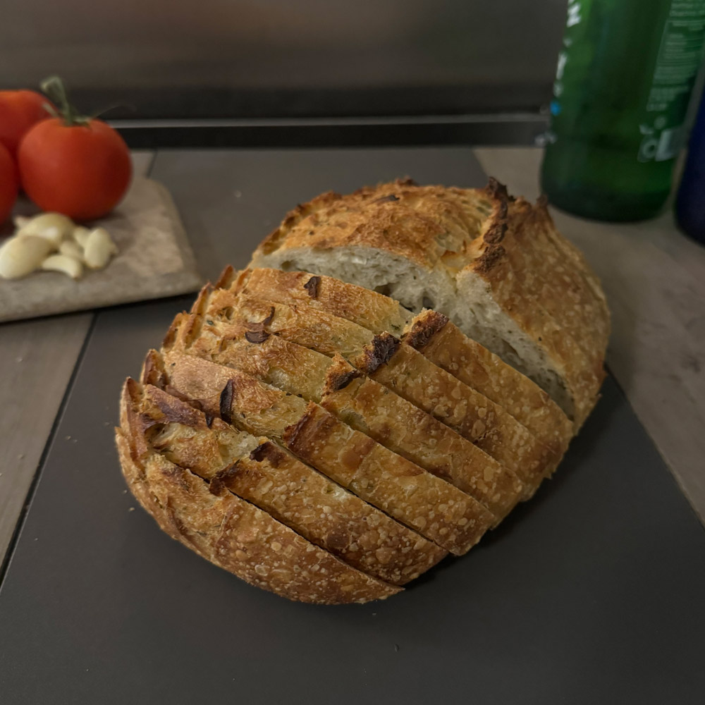 Sourdough Roasted Garlic & Italian Herbs Loaf - Frozen Sliced